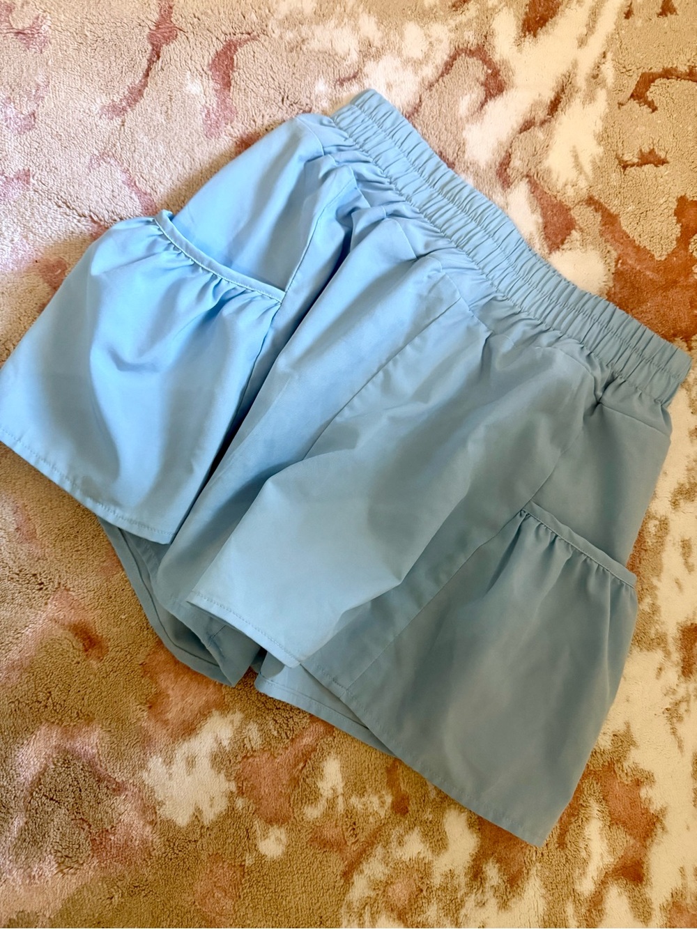 Light Blue Women's Elastic Waist Shorts